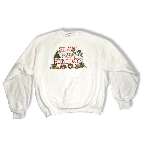 Jerzees Tops - Vintage Ugly Christmas Sweater Adult Medium Long Sleeve Sweatshirt Holiday USA